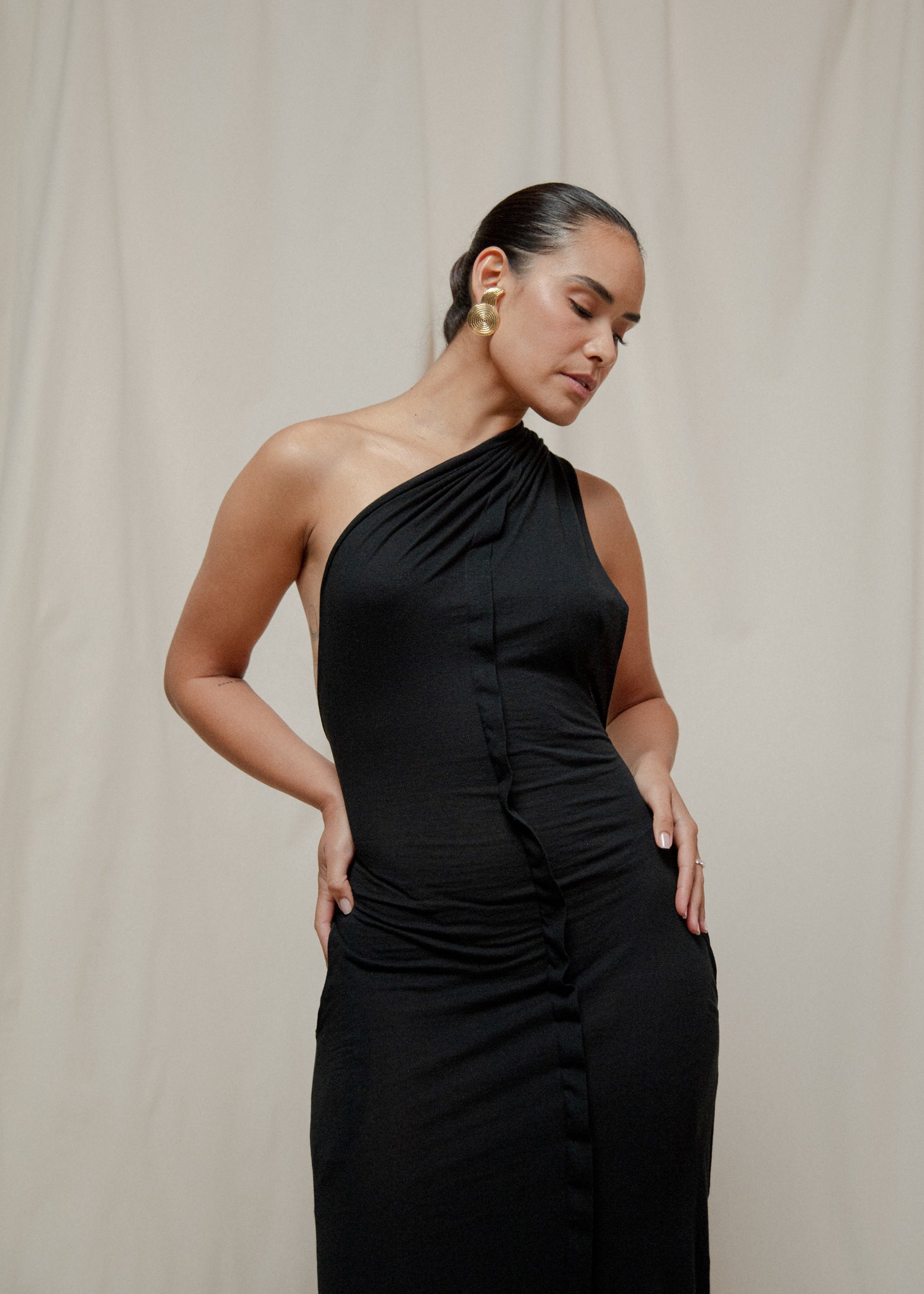 Morpho Wrap Dress — Sustainable Maxi Wrap Dress | Eshim | Black